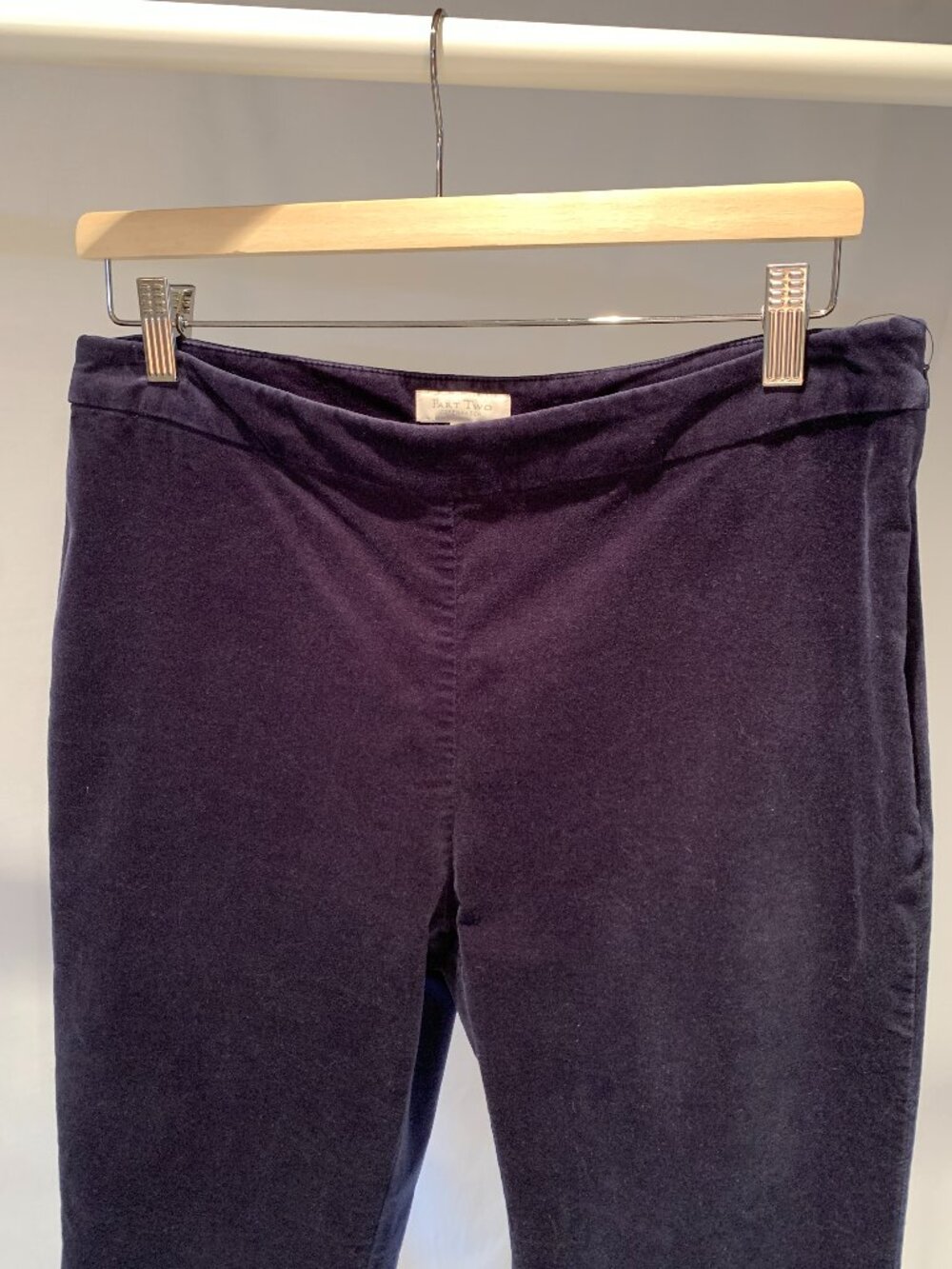 Part Two Copenhagen Navy Velour Skinny Pants — Size 10 — 98% Cotton
